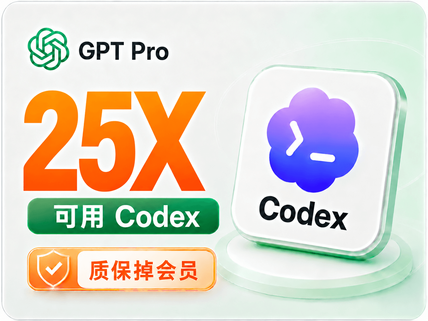 GPT Pro 25X 官方代充30天（只质保掉会员）